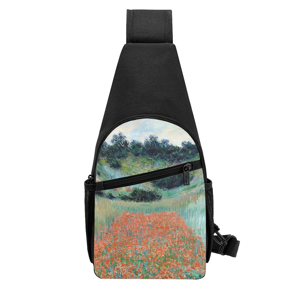 Sling Backpack Shoulder - 1885 Claude Monet Klaproosveld In Een
